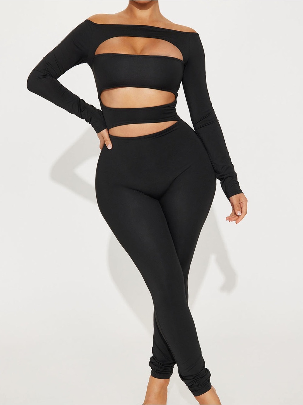 NWOT Fashion Nova Black Cutout Jumpsuit